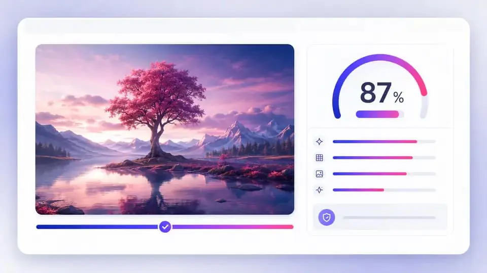 AI image detector showing an image probability score