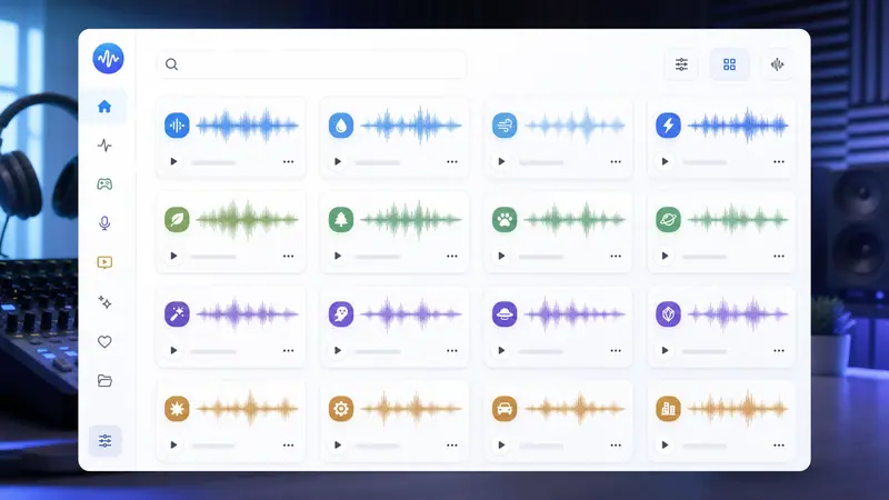 Generated sound effect library for creators